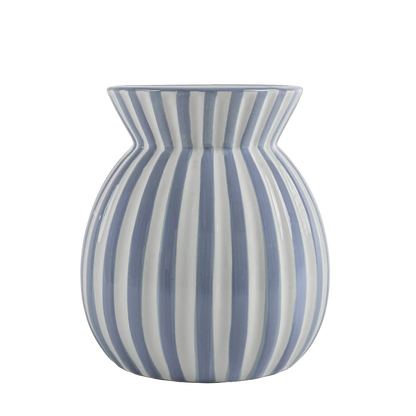 Vaso de Cerâmica Listrado Azul - Clocasa | Além do Conforto