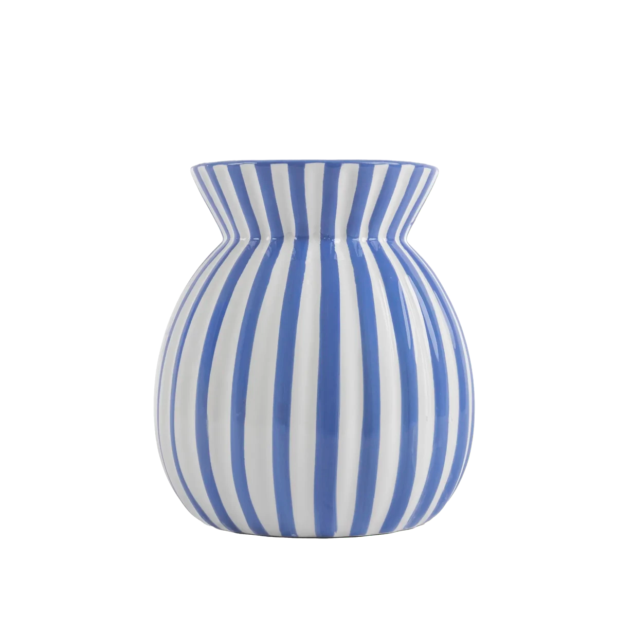 Vaso de Cerâmica Listrado Azul Royal - Clocasa | Além do Conforto