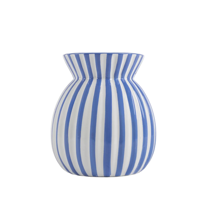 Vaso de Cerâmica Listrado Azul Royal - Clocasa | Além do Conforto