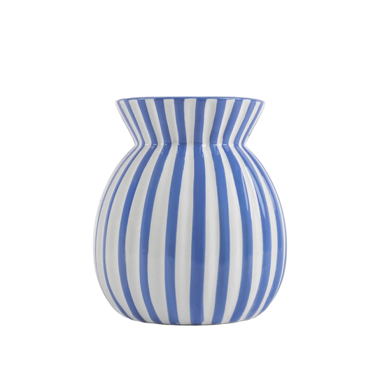 Vaso de Cerâmica Listrado Azul Royal - Clocasa | Além do Conforto