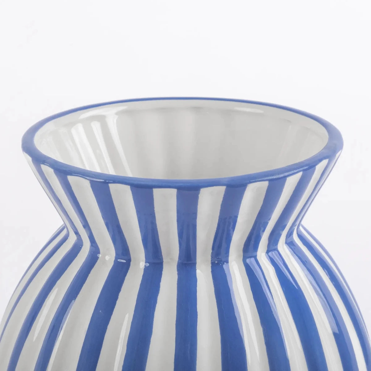 Vaso de Cerâmica Listrado Azul Royal - Clocasa | Além do Conforto