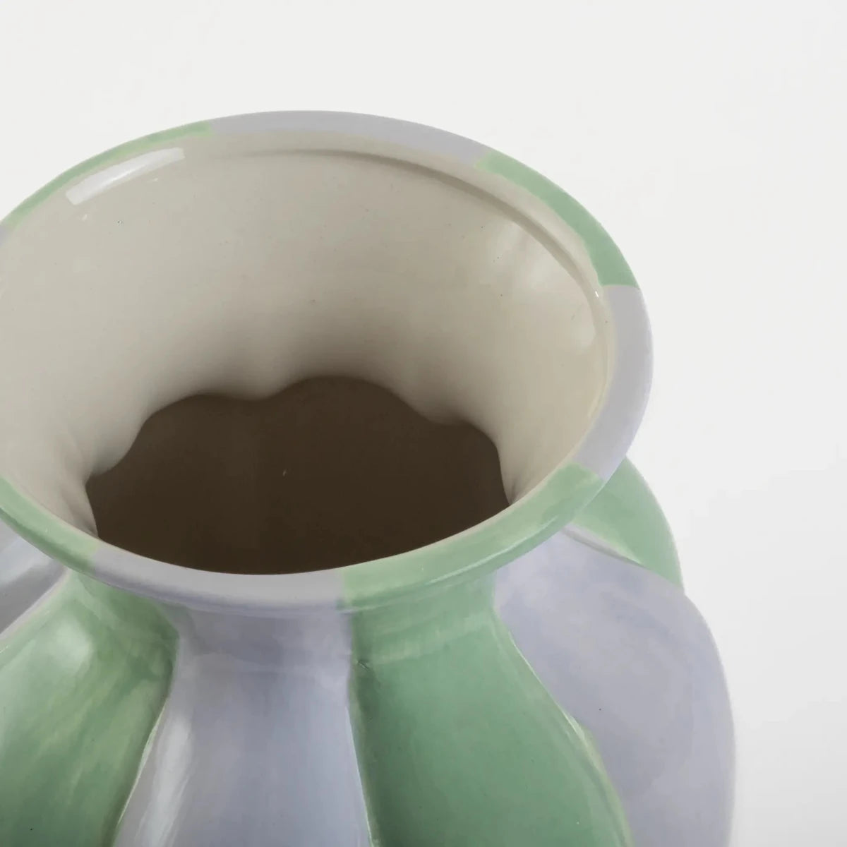 Vaso de Cerâmica Listrado Duo Azul e Verde - Clocasa | Além do Conforto
