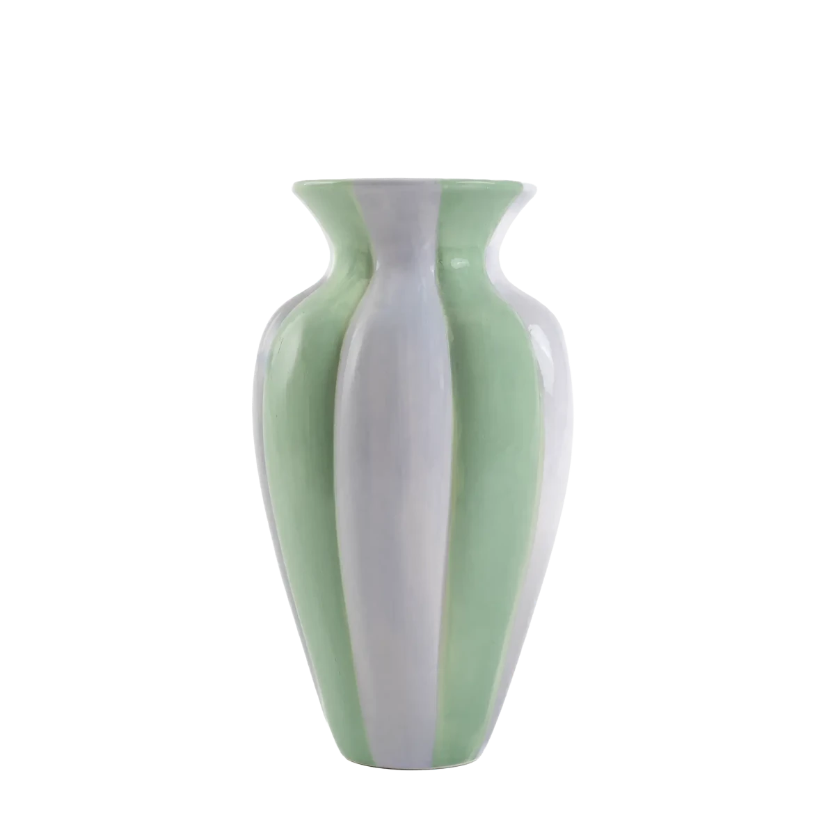 Vaso de Cerâmica Listrado Duo Azul e Verde - Clocasa | Além do Conforto