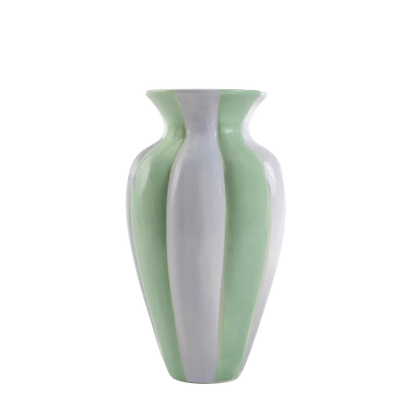 Vaso de Cerâmica Listrado Duo Azul e Verde - Clocasa | Além do Conforto