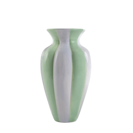 Vaso de Cerâmica Listrado Duo Azul e Verde - Clocasa | Além do Conforto