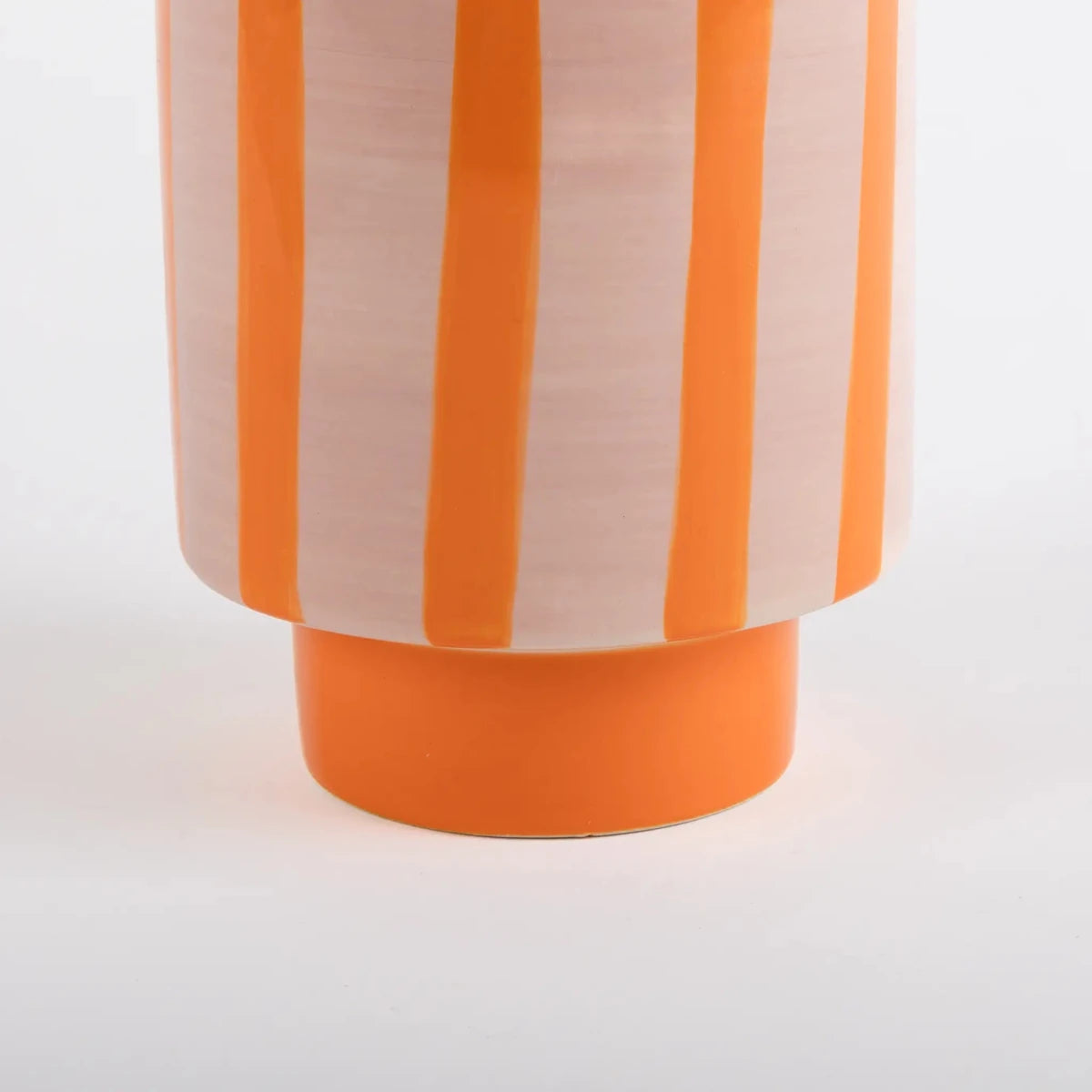 Vaso de Cerâmica Listrado Rosa - Clocasa | Além do Conforto