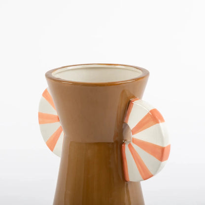 Vaso de Cerâmica Multicolor Marrom - Clocasa | Além do Conforto