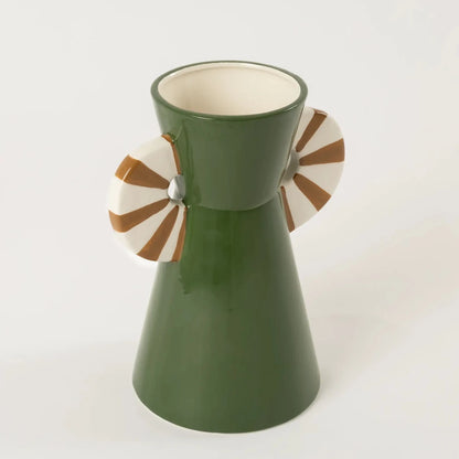 Vaso de Cerâmica Multicolor Verde - Clocasa | Além do Conforto