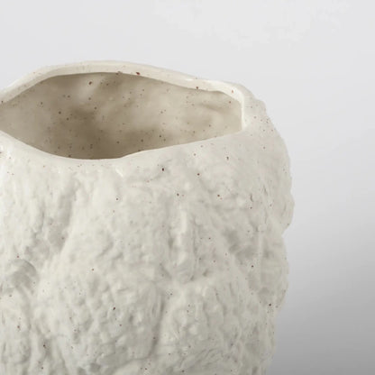 Vaso de Cerâmica Orgânico Branco - Clocasa | Além do Conforto