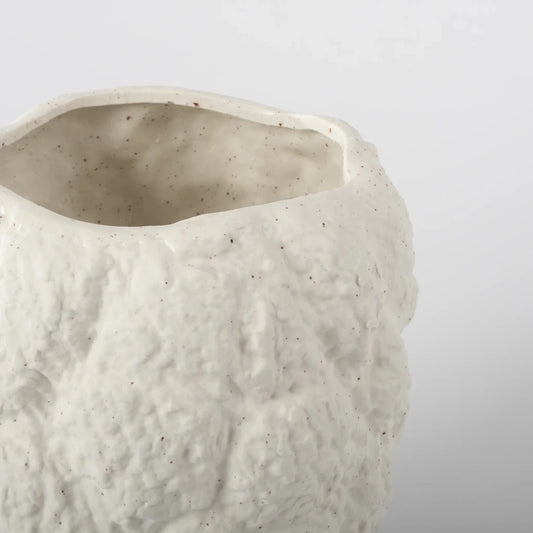 Vaso de Cerâmica Orgânico Branco - Clocasa | Além do Conforto