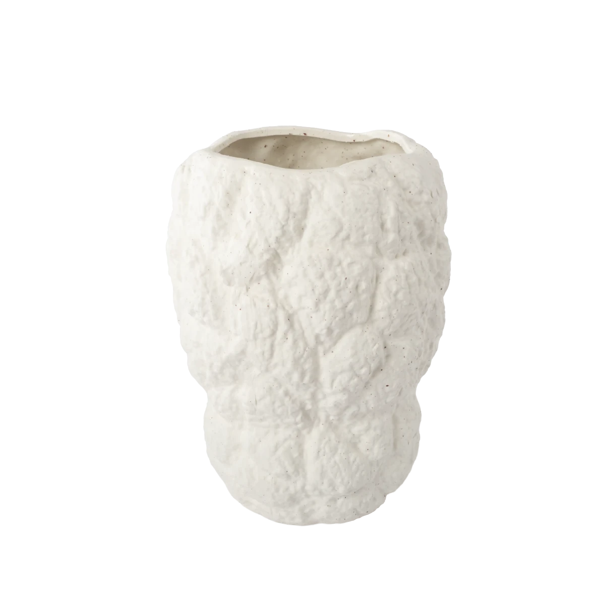Vaso de Cerâmica Orgânico Branco - Clocasa | Além do Conforto