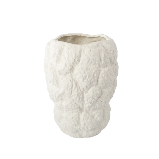 Vaso de Cerâmica Orgânico Branco - Clocasa | Além do Conforto