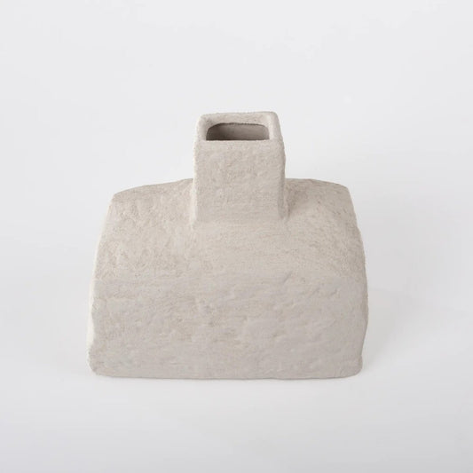Vaso de Cerâmica Rocha Branco - Clocasa | Além do Conforto
