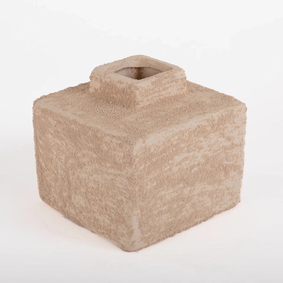 Vaso de Cerâmica Rústico Quadrado Rose - Clocasa | Além do Conforto
