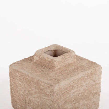 Vaso de Cerâmica Rústico Quadrado Rose - Clocasa | Além do Conforto
