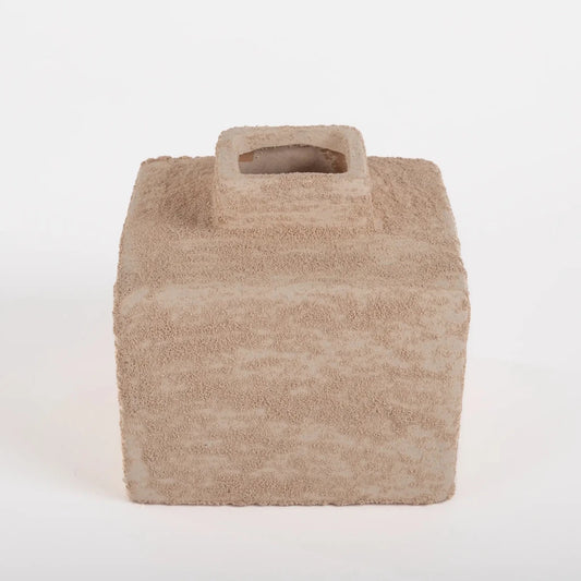 Vaso de Cerâmica Rústico Quadrado Rose - Clocasa | Além do Conforto
