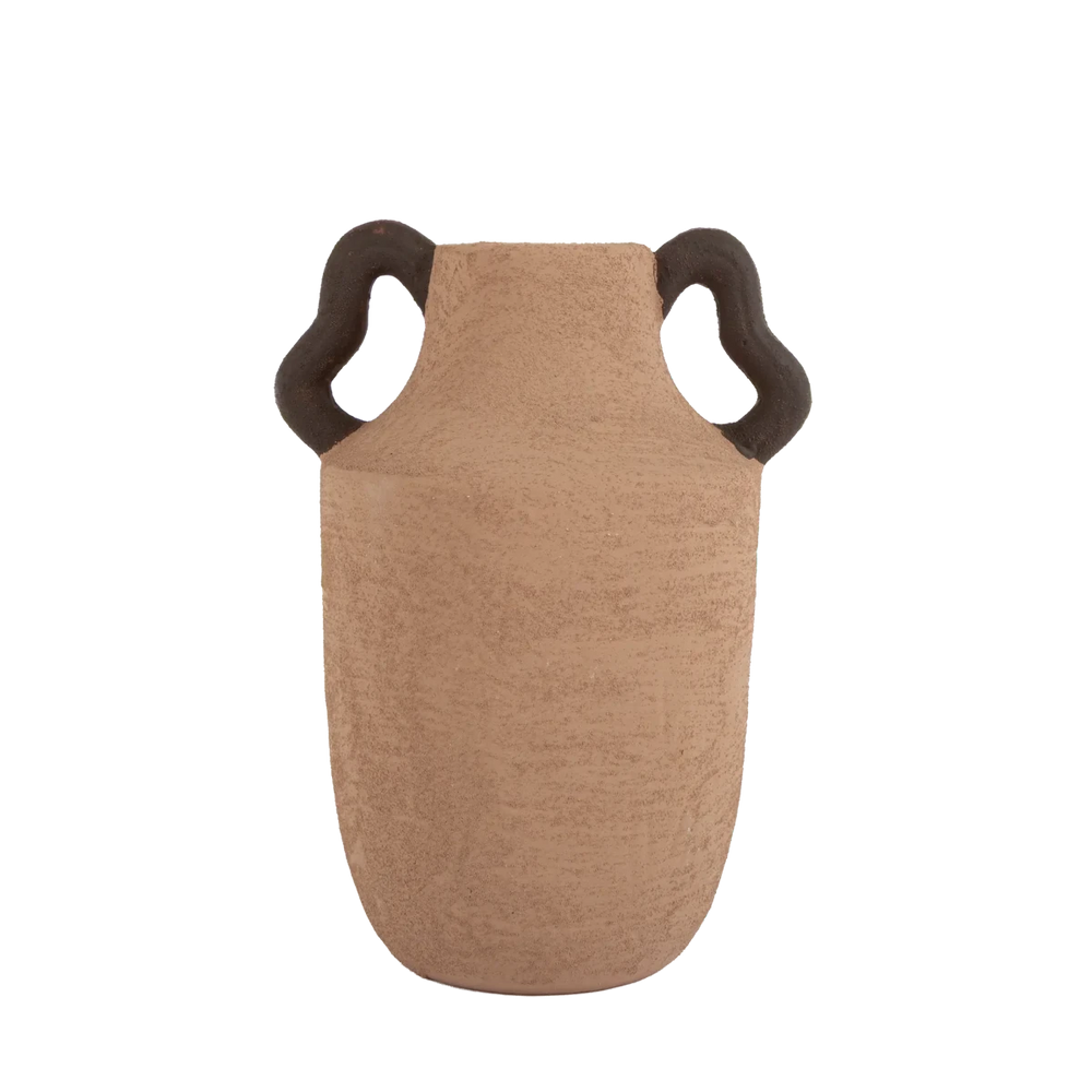 Vaso de cerâmica decorativo confeccionado com matéria-prima selecionada e design contemporâneo, ideal para valorizar plantas e flores secas enquanto decora o ambiente com personalidade única.