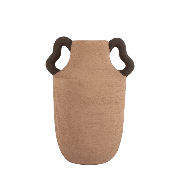Vaso de cerâmica decorativo confeccionado com matéria-prima selecionada e design contemporâneo, ideal para valorizar plantas e flores secas enquanto decora o ambiente com personalidade única.