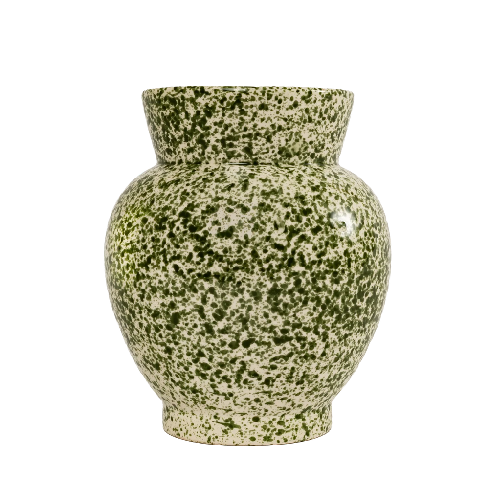 Vaso de Cerâmica Salpicado Verde - Clocasa | Além do Conforto