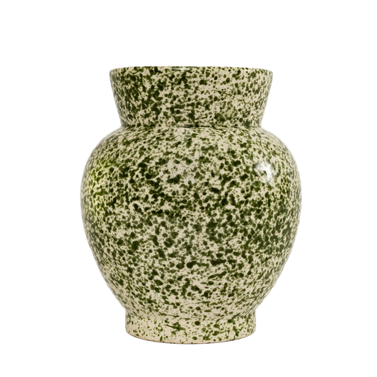 Vaso de Cerâmica Salpicado Verde - Clocasa | Além do Conforto