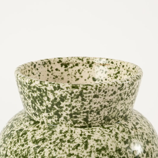 Vaso de Cerâmica Salpicado Verde - Clocasa | Além do Conforto
