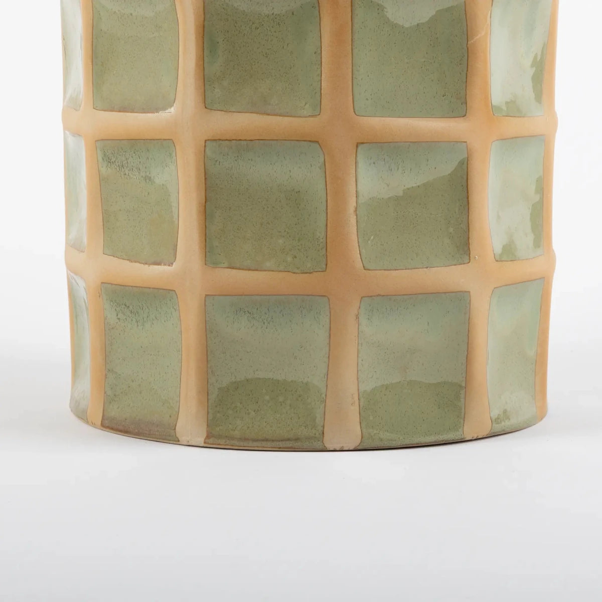 Vaso de Cerâmica Xadrez Verde - Clocasa | Além do Conforto