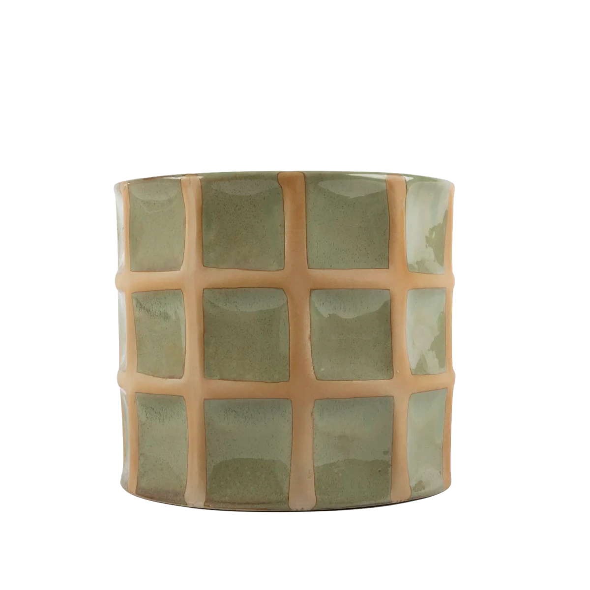 Vaso de Cerâmica Xadrez Verde - Clocasa | Além do Conforto