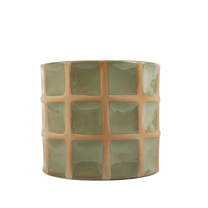 Vaso de Cerâmica Xadrez Verde - Clocasa | Além do Conforto