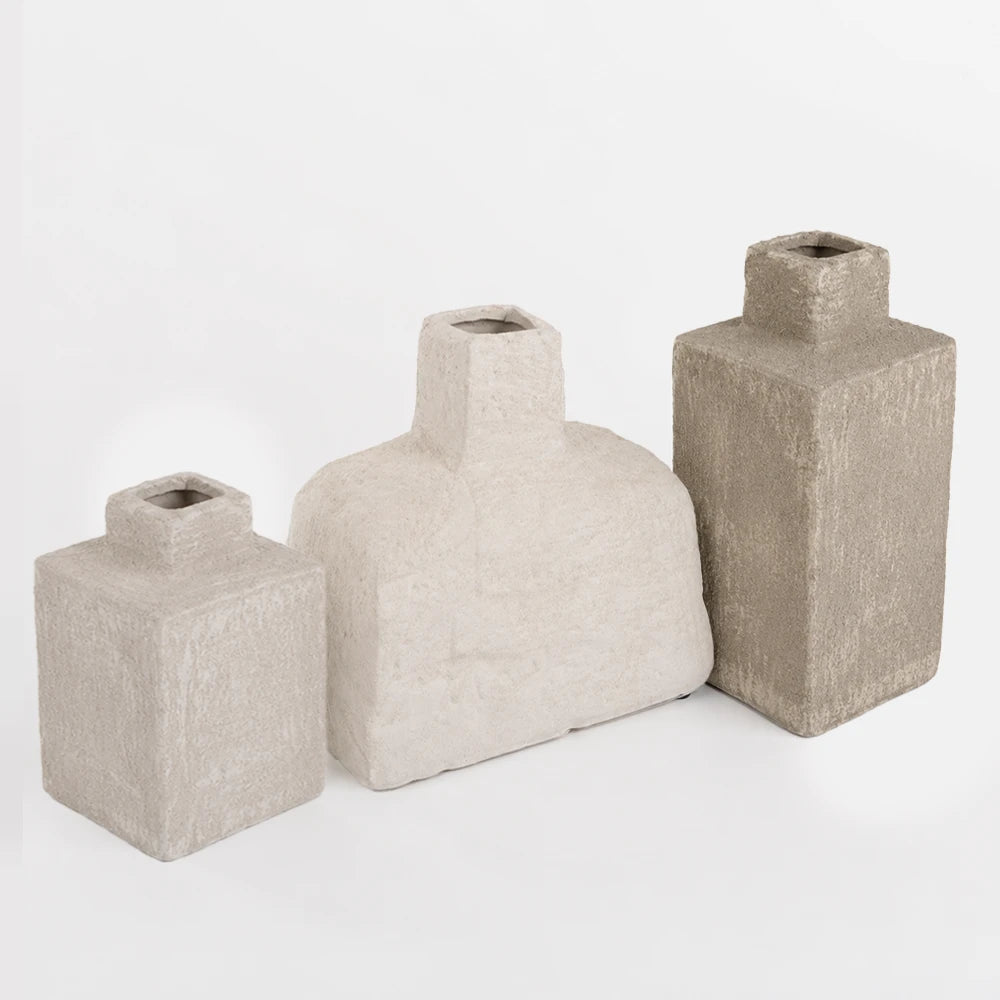 Kit Vasos Rusticos Quadrados